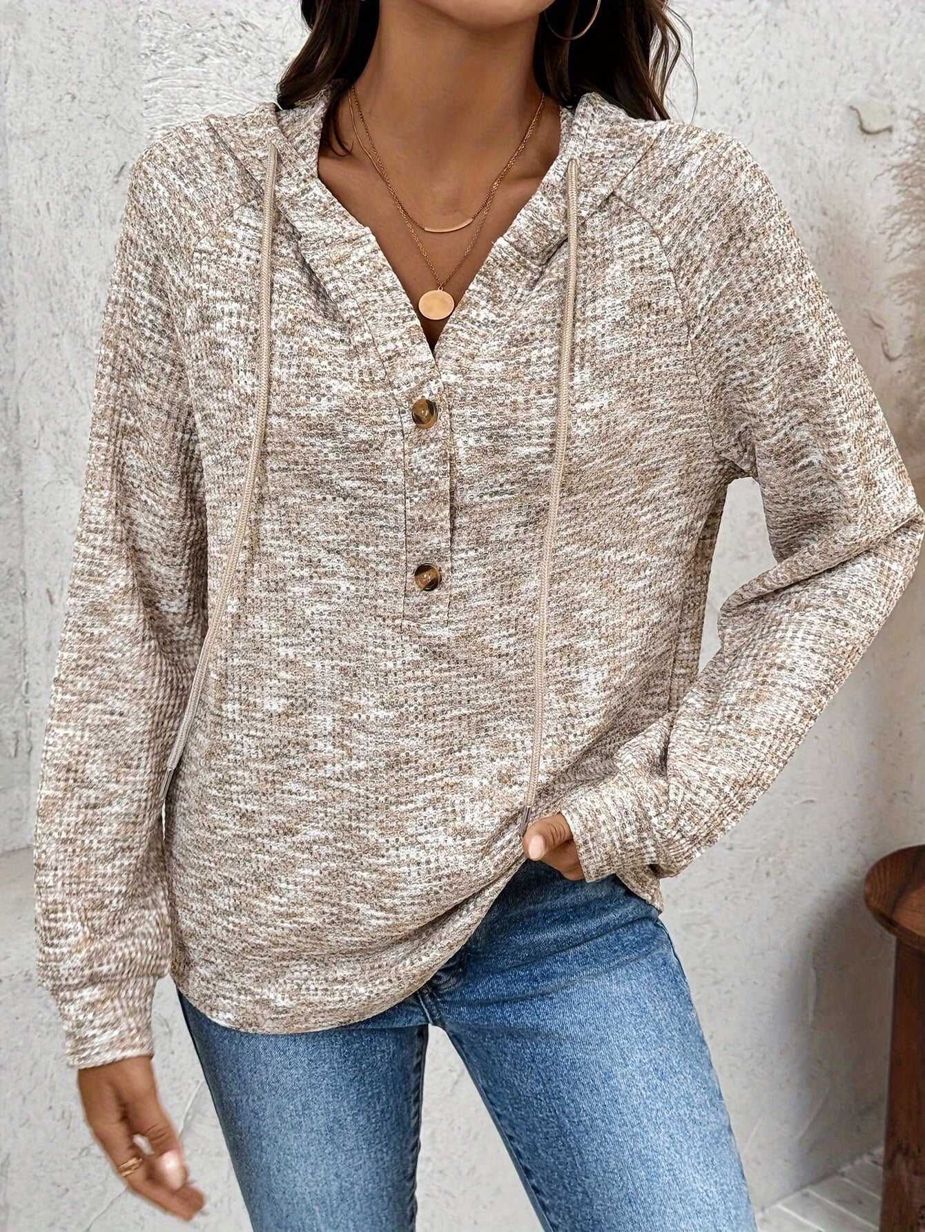 Nina | Bluza z guzikami i kapturem