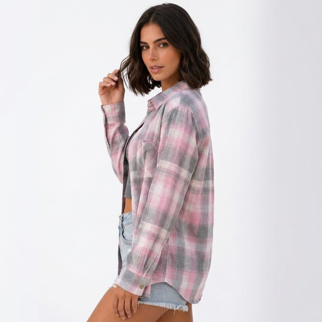 Nina | Geruit overhemd met los model