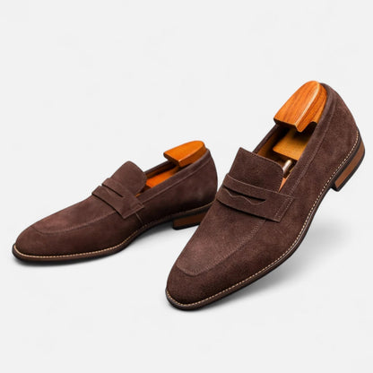 Patrycja | Loafersy z zamszową stóp­ką
