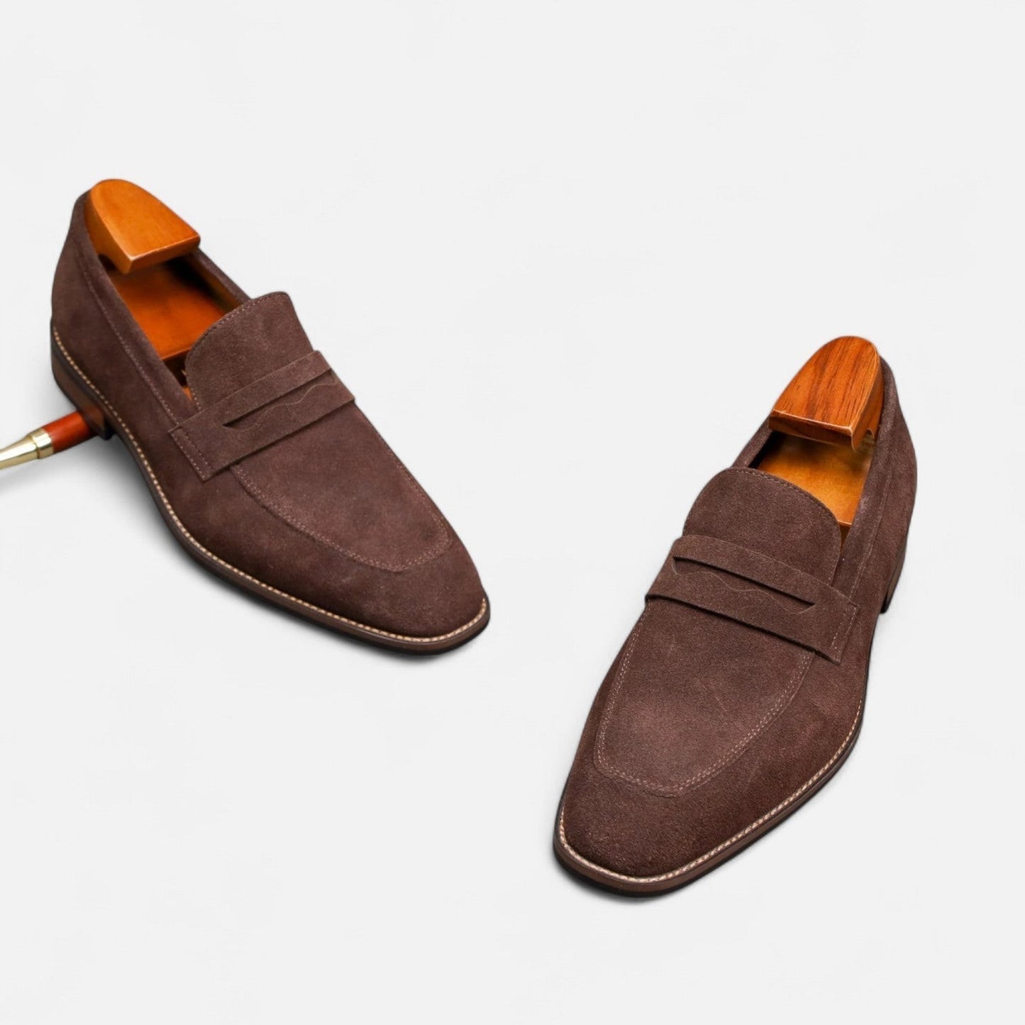 Patrycja | Loafersy z zamszową stóp­ką