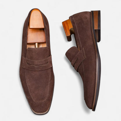 Patrycja | Loafersy z zamszową stóp­ką