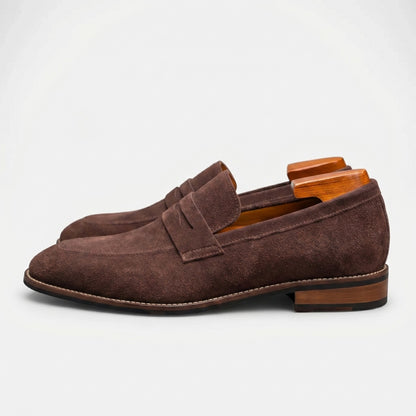 Patrycja | Loafersy z zamszową stóp­ką