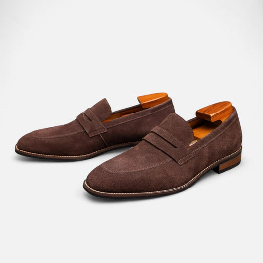 Patrycja | Loafersy z zamszową stóp­ką