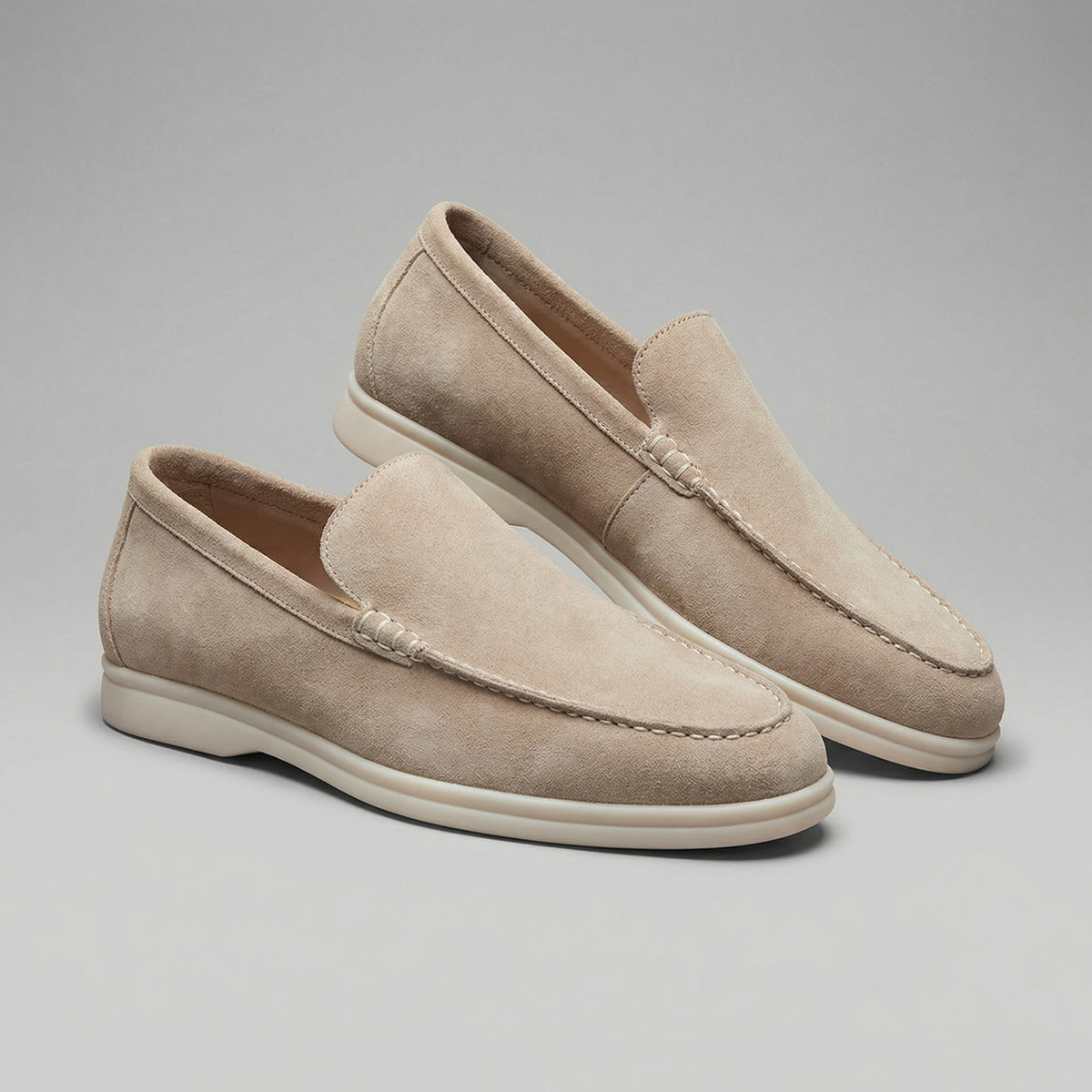 Patrycja | Loafersy ze skóry zamszowej