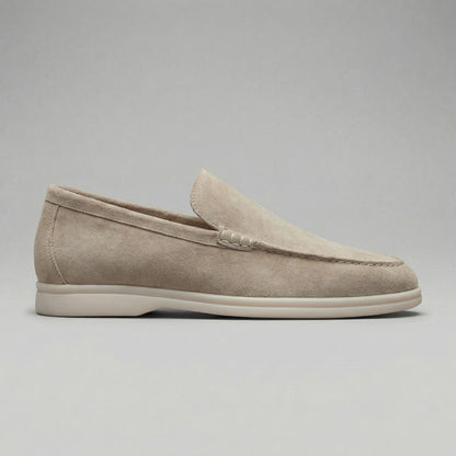 Patrycja | Loafersy ze skóry zamszowej