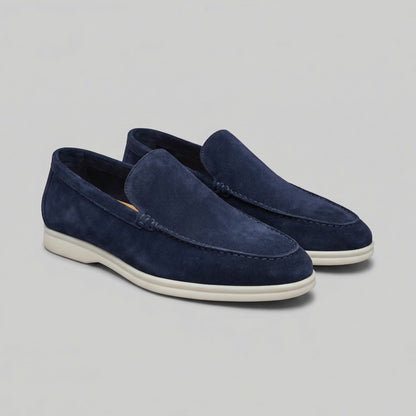 Patrycja | Loafersy ze skóry zamszowej