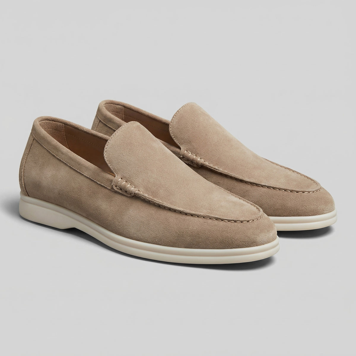 Patrycja | Loafersy ze skóry zamszowej