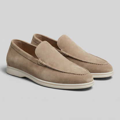 Patrycja | Loafersy ze skóry zamszowej