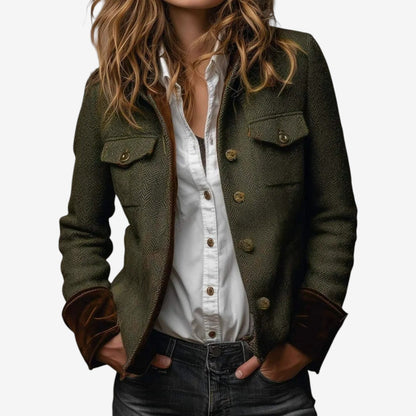 Paulina | Pied-de-pouleblazer met contrasterende manchetten