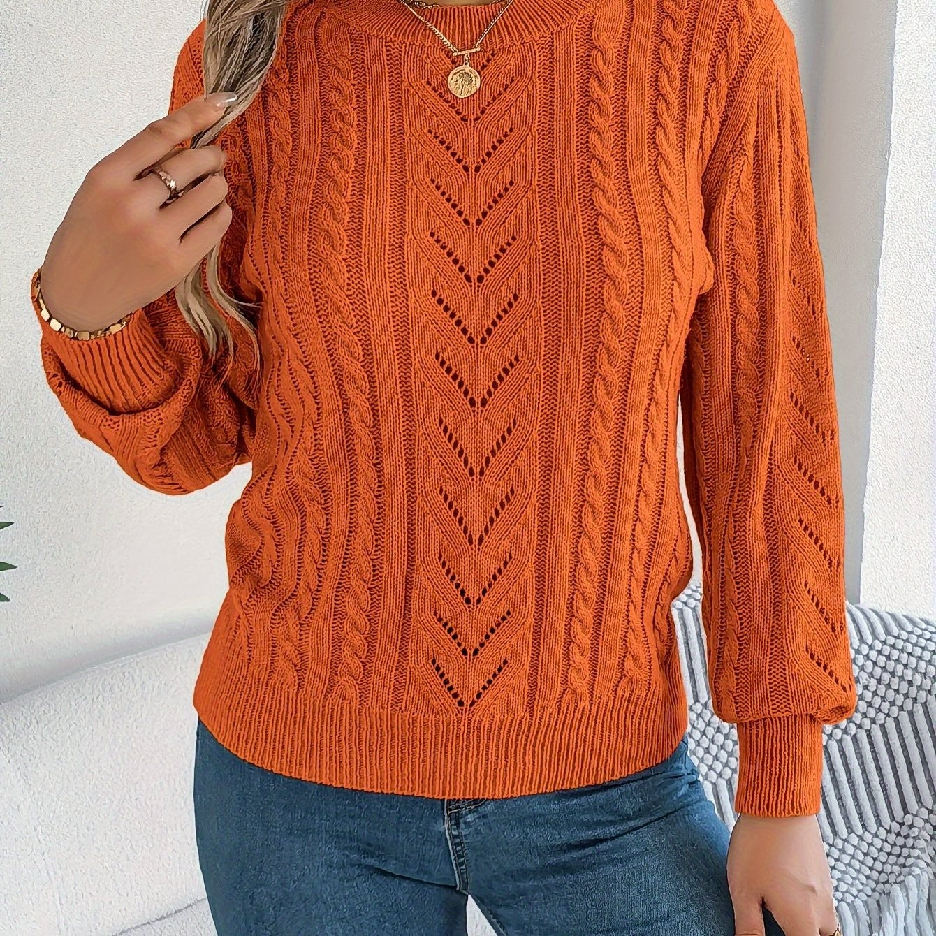 Roma | Sweter z warkoczowym splotem