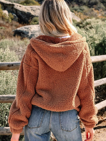 Ruta | Oversizowa kurtka z pluszowego teddy