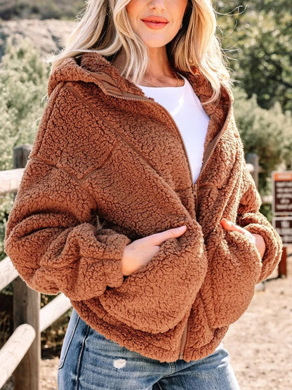 Ruta | Oversizowa kurtka z pluszowego teddy