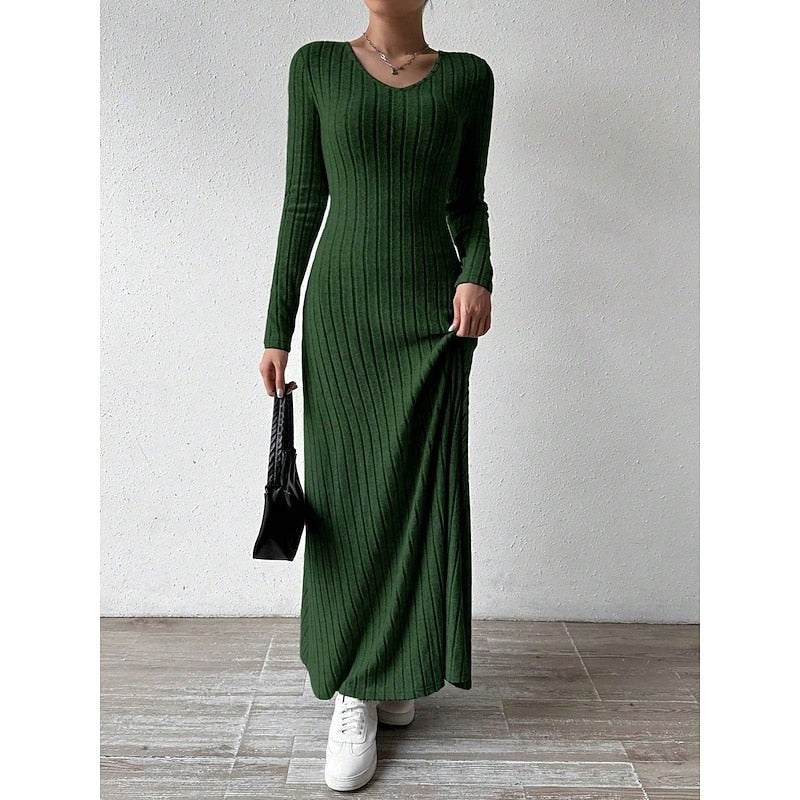 Sonia | Maxi-jurk met ribstructuur