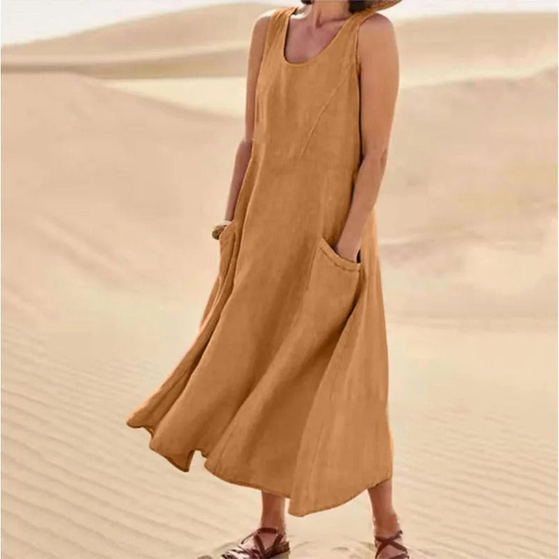 Tula | Midi-jurk met ronde hals
