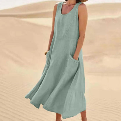 Tula | Midi-jurk met ronde hals