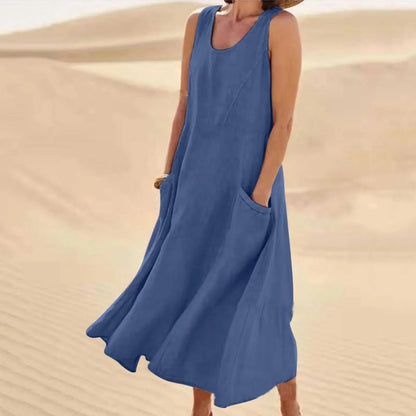 Tula | Midi-jurk met ronde hals