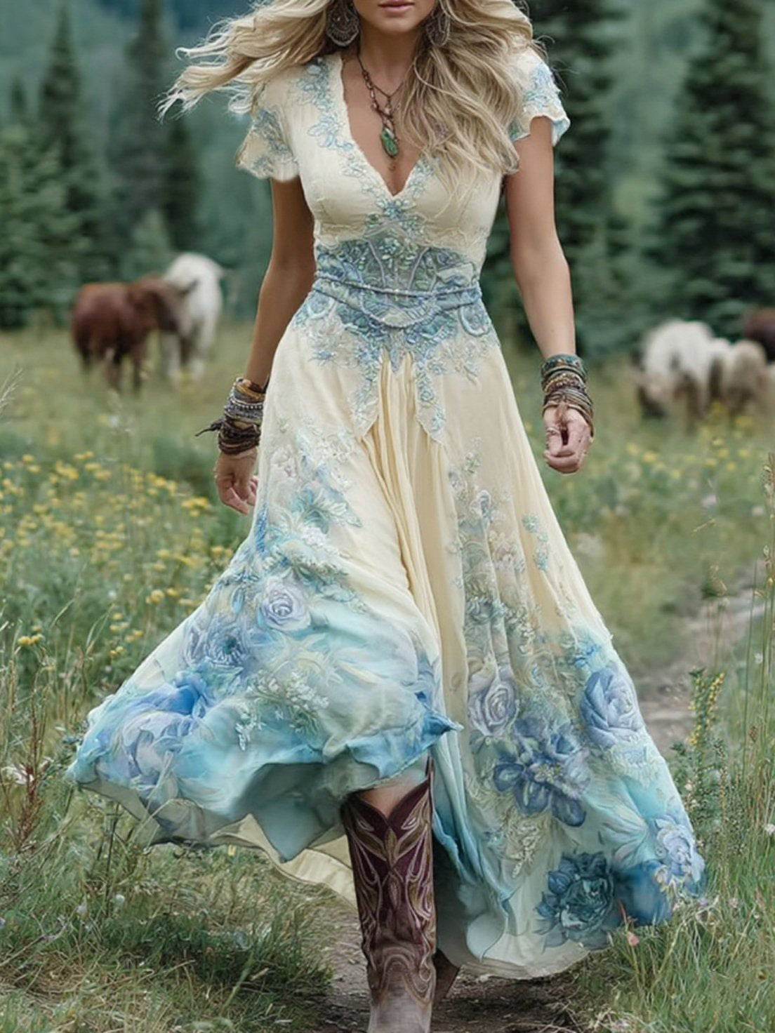 Wanda | Maxi-jurk met bloemen