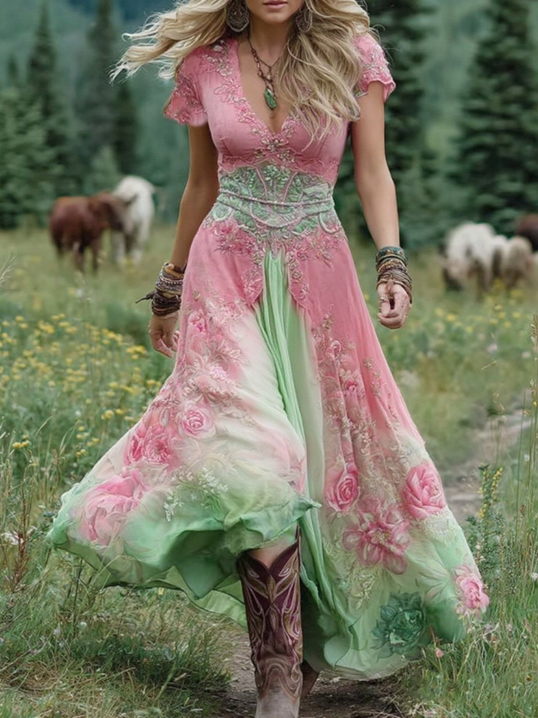 Wanda | Maxi-jurk met bloemen