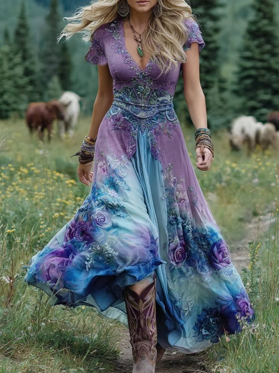 Wanda | Maxi-jurk met bloemen