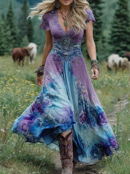 Wanda | Maxi-jurk met bloemen