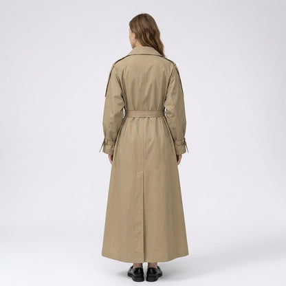 Wera | Lange double-breasted trenchcoat met ceintuur