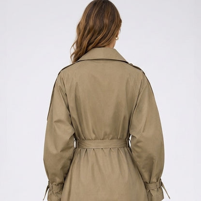 Wera | Lange double-breasted trenchcoat met ceintuur