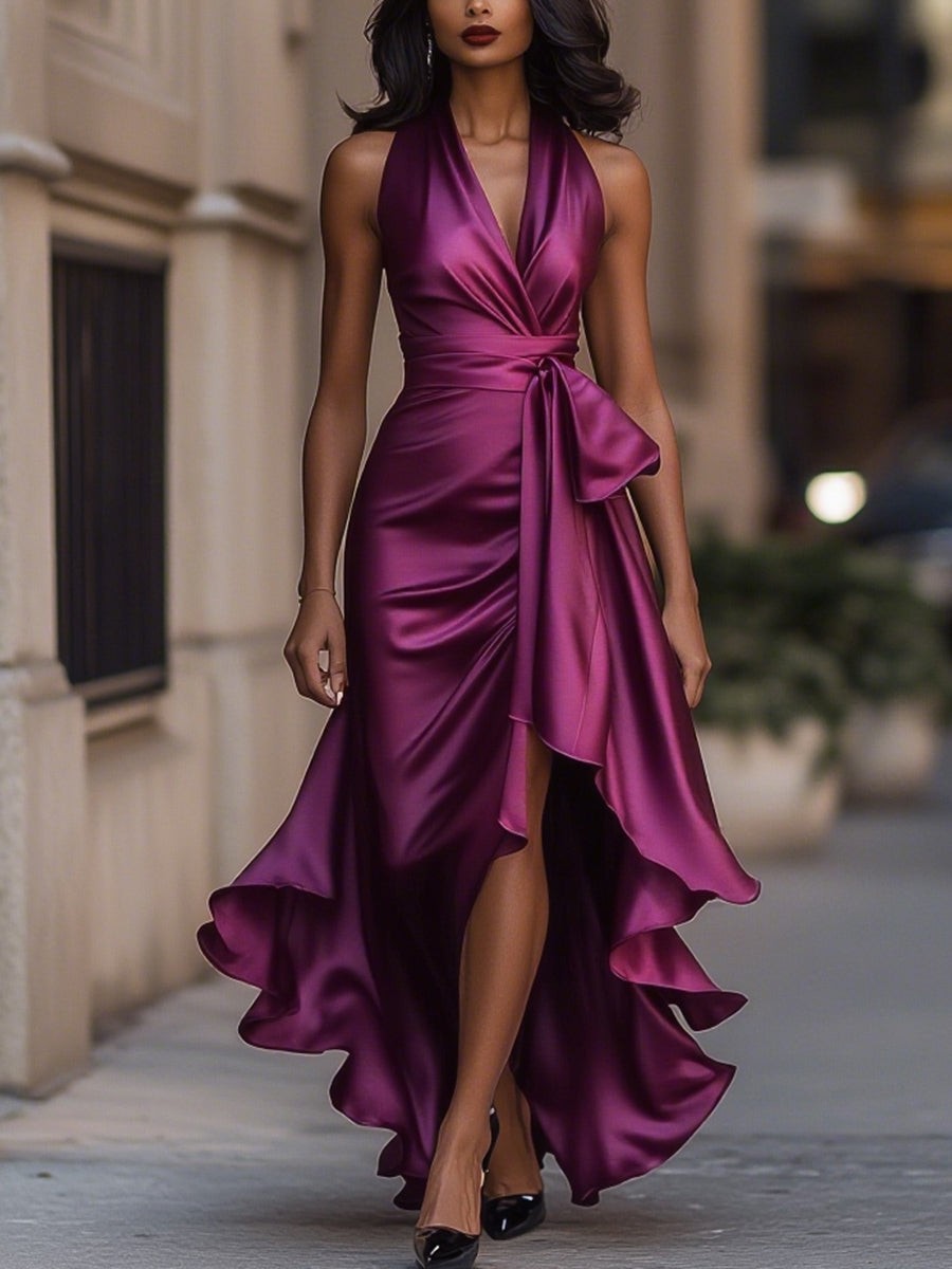 Zuzanna | Asymmetrische maxi-wikkeljurk